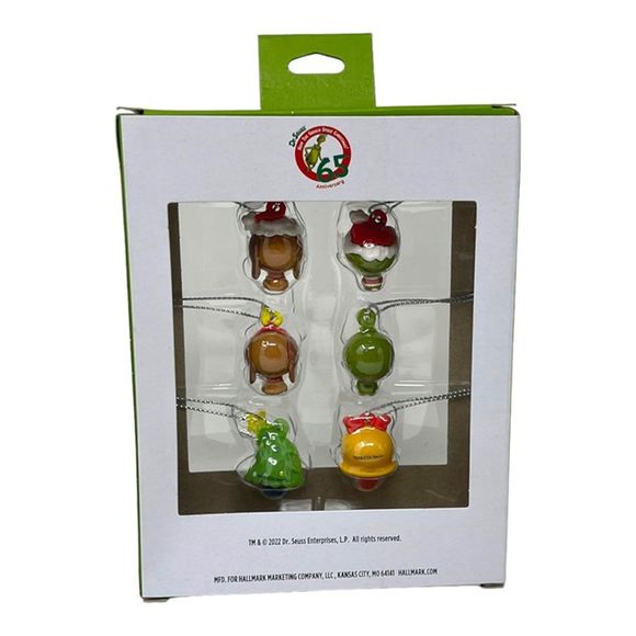 Hallmark Dr. Seuss How The Grinch Stole Christmas! Miniature Ornaments Set of 6 - Picture 10 of 11